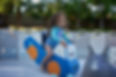 3 yo girl rocking on our blue rocking horse_car