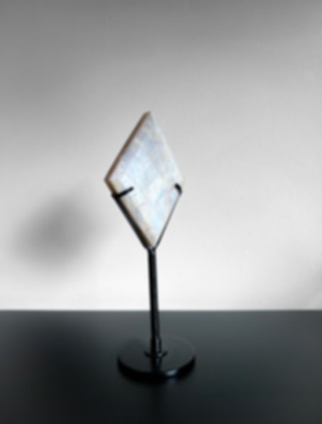 White Moonstone Diamond with Stand #02 - Tenderness, Openness & Love