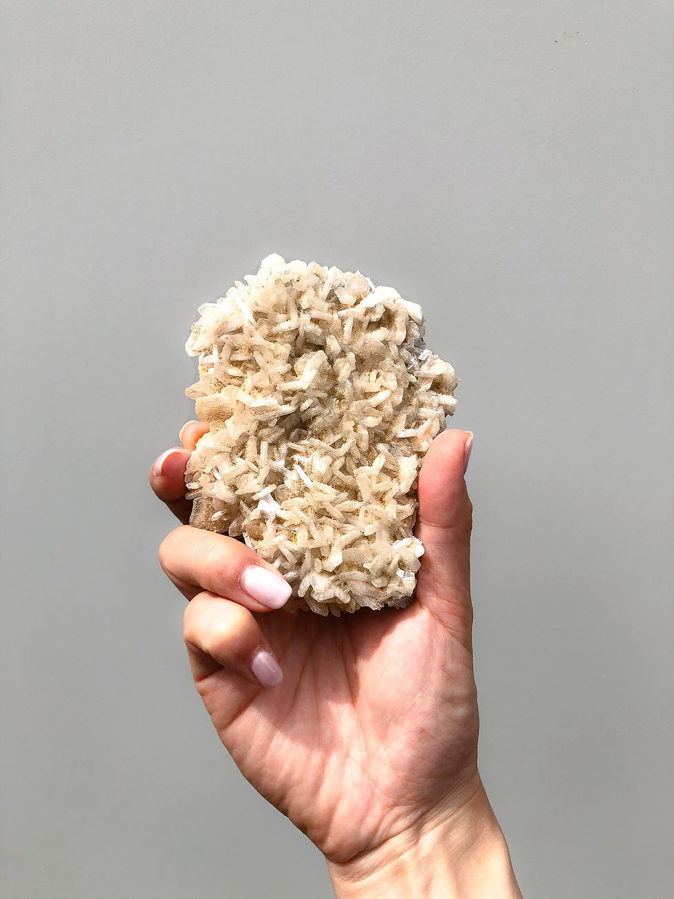 Miniature : Zeolite x Barite x Peach Stilbite Cluster