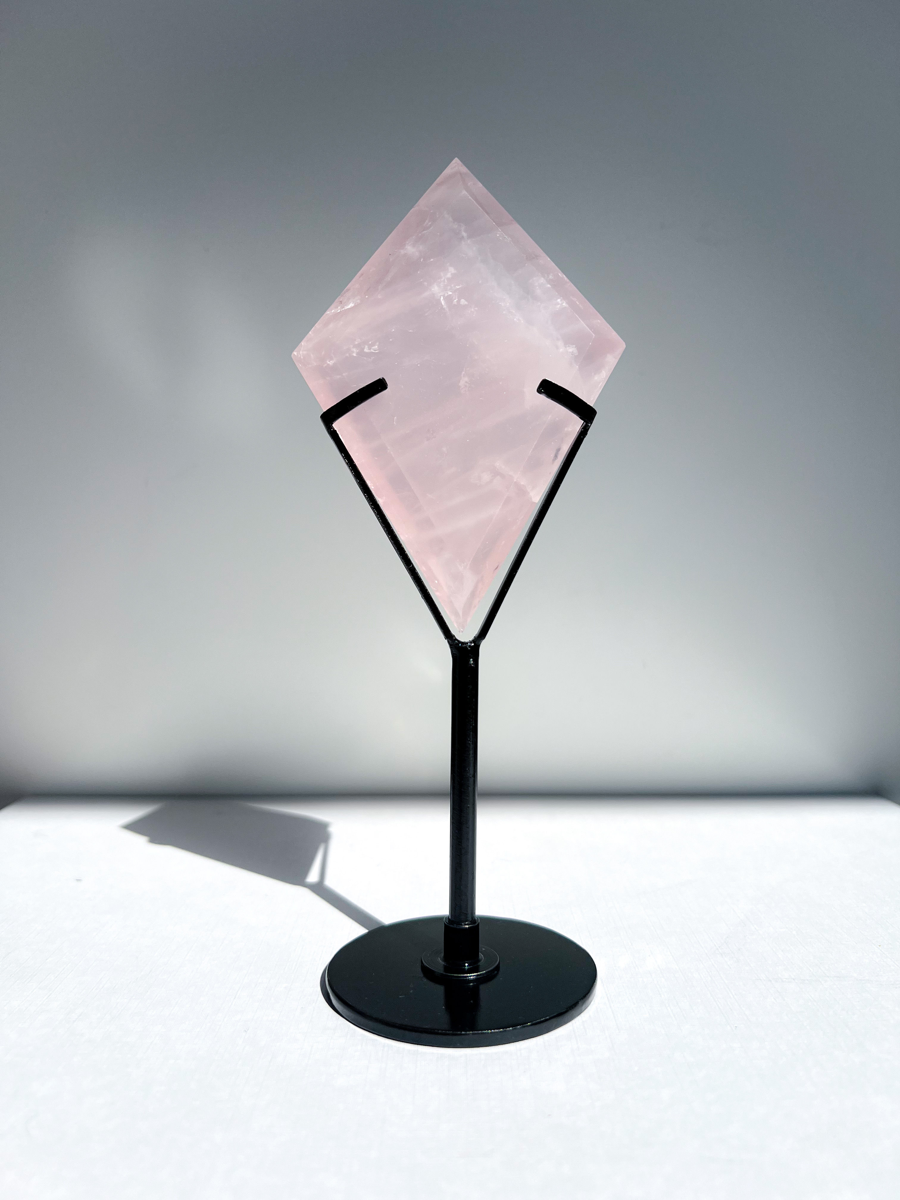 Rose Quartz Diamond with Stand #01 - Love, Relationships & Kindness