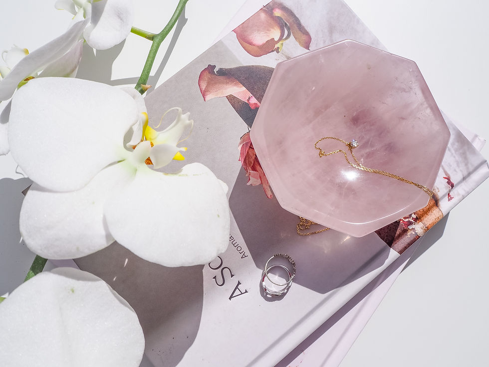 Miniature : Rose Quartz Crystal Octagon Bowl - Large
