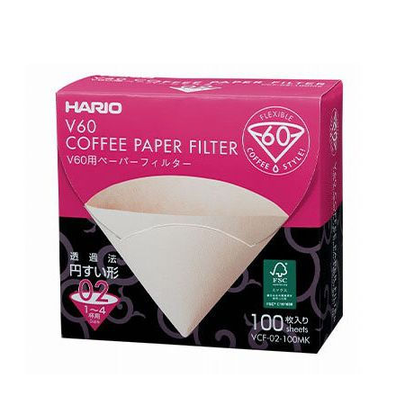 Hario V60 Coffee Paper Filter # 2 Natural - Box 100 units