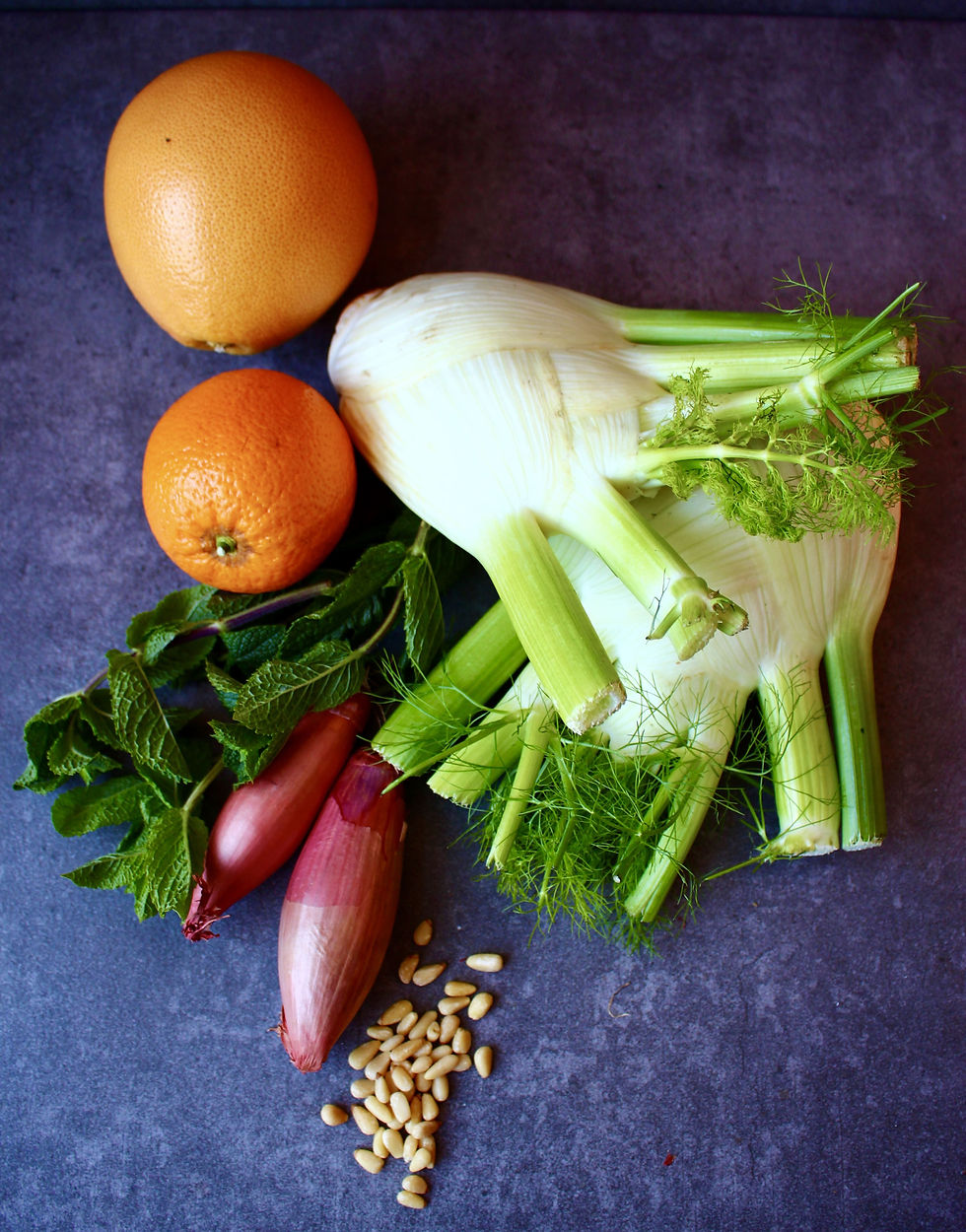 Zutaten Fenchelsalat mit Orange