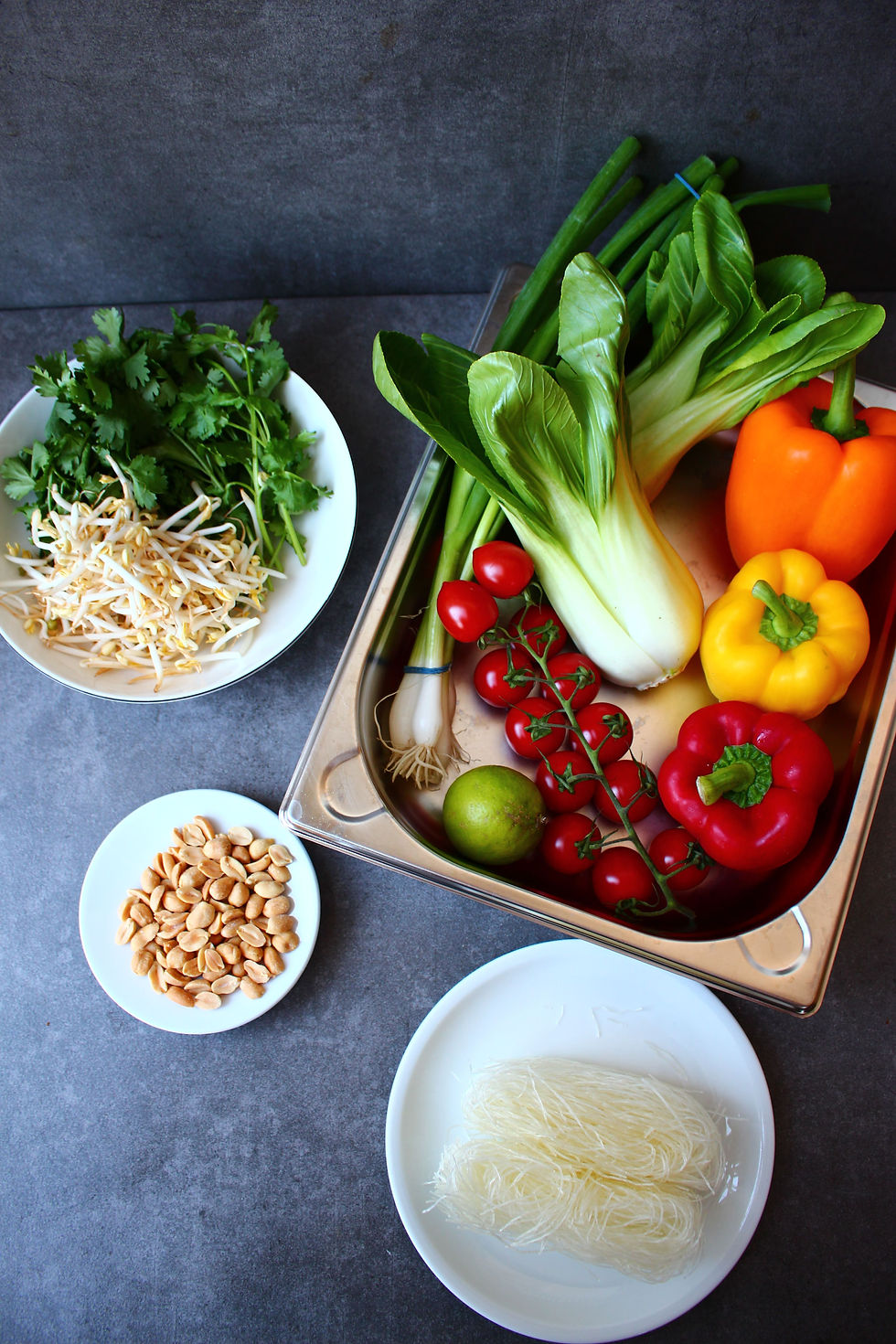 Zutaten asiatischer Glasnudelsalat