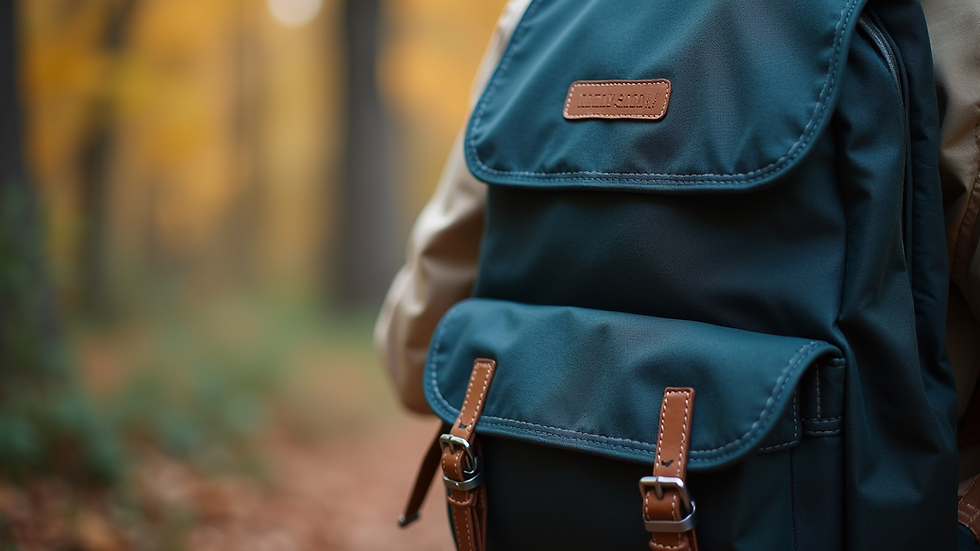 Close-up view of a Texon backpack showing durable fabric and stitching