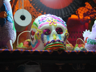 Elements of the Day of the Dead altar (ofrenda)