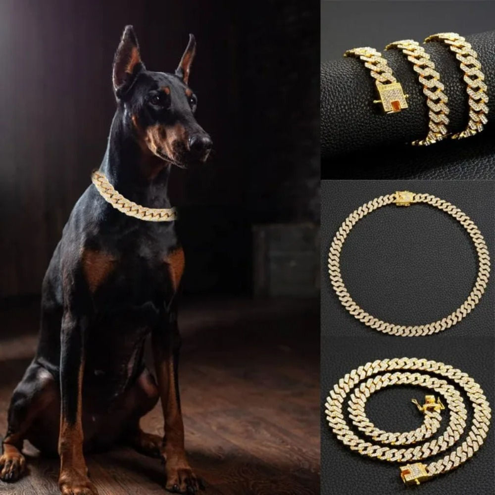 Stainless Steel Cuban Chain Dog Collar