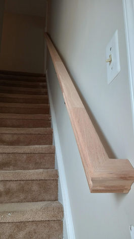 Picture of hand rail installed that is not painted.
