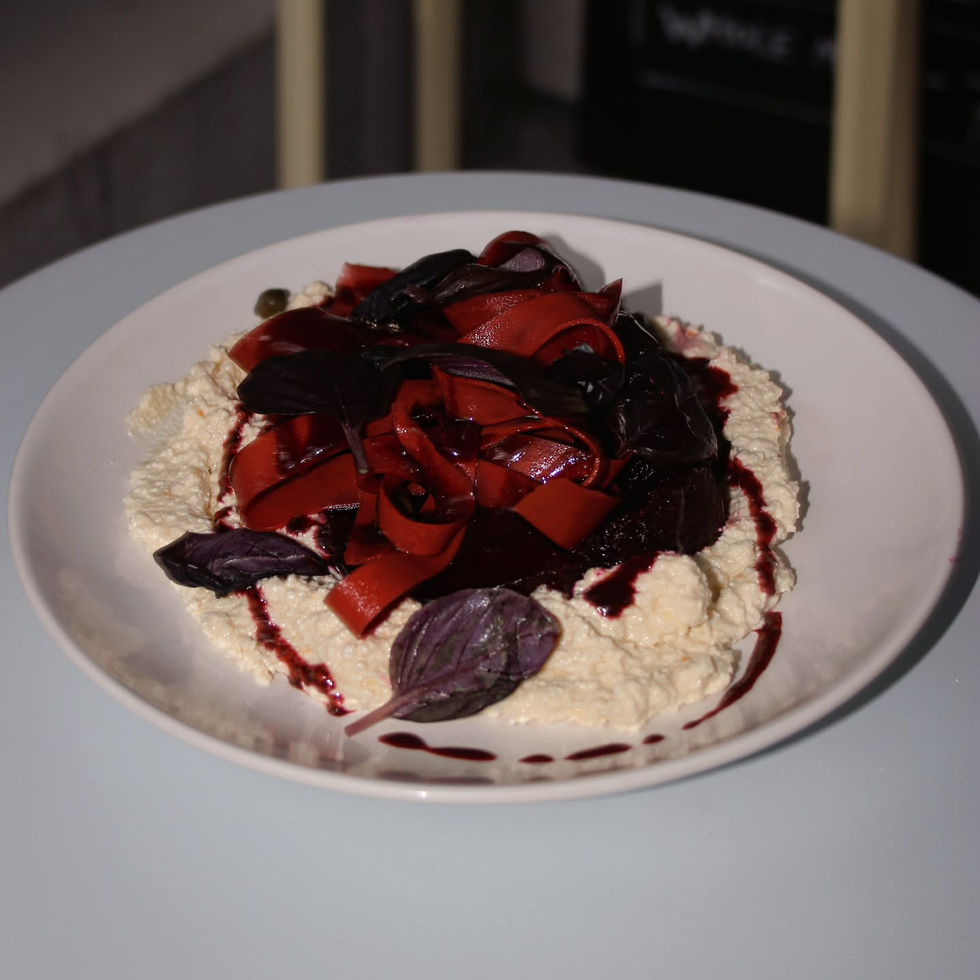 Beets, blackberry & mandarin ricotta