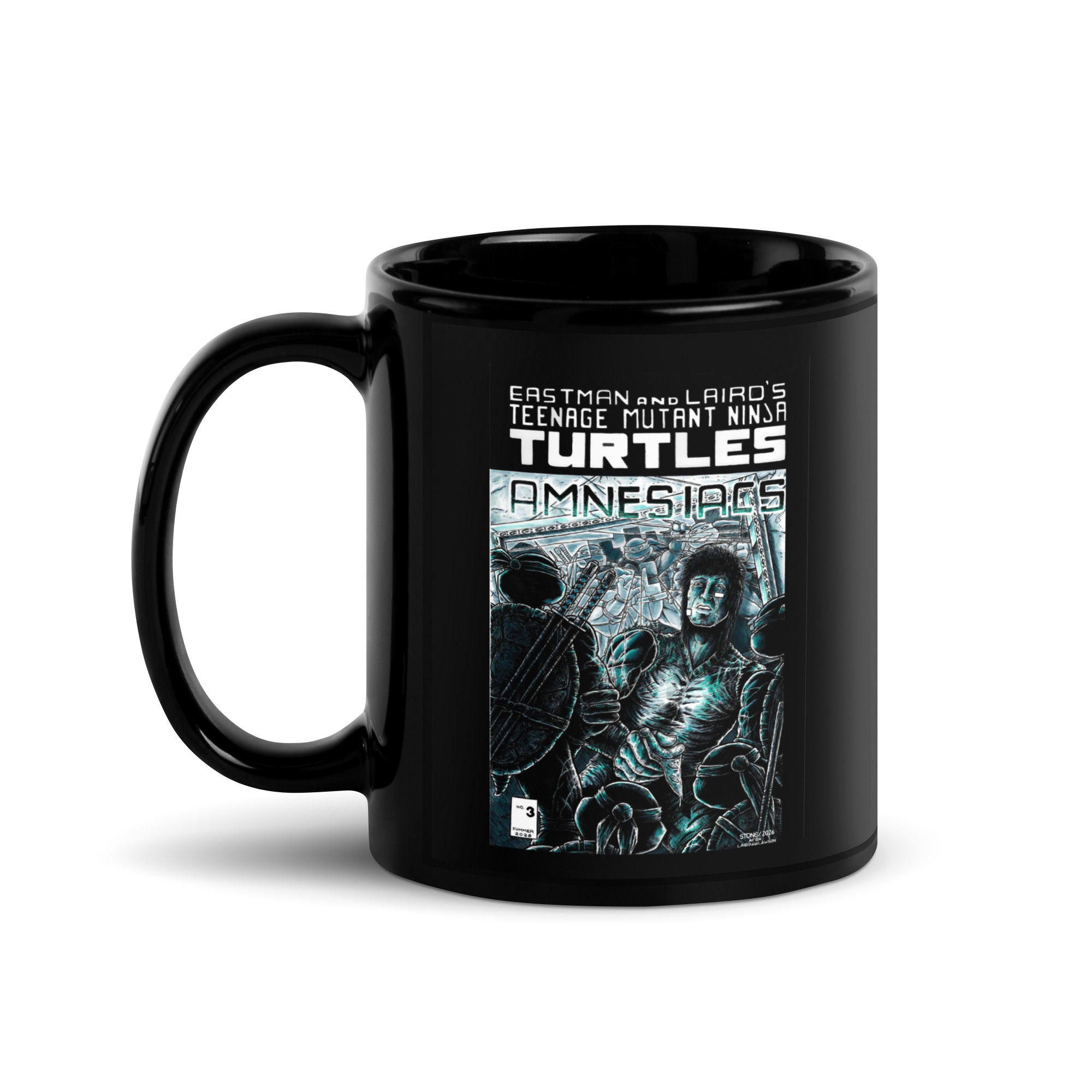 Amnesiacs issue #3 Cover Art Black Glossy Mug