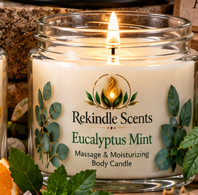Rekindle Scents Eucalyptus Mint – 4 oz Clear Glass