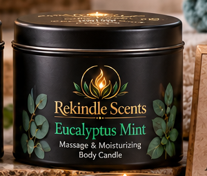 Rekindle Scents Eucalyptus Mint – 4 oz Black Tin