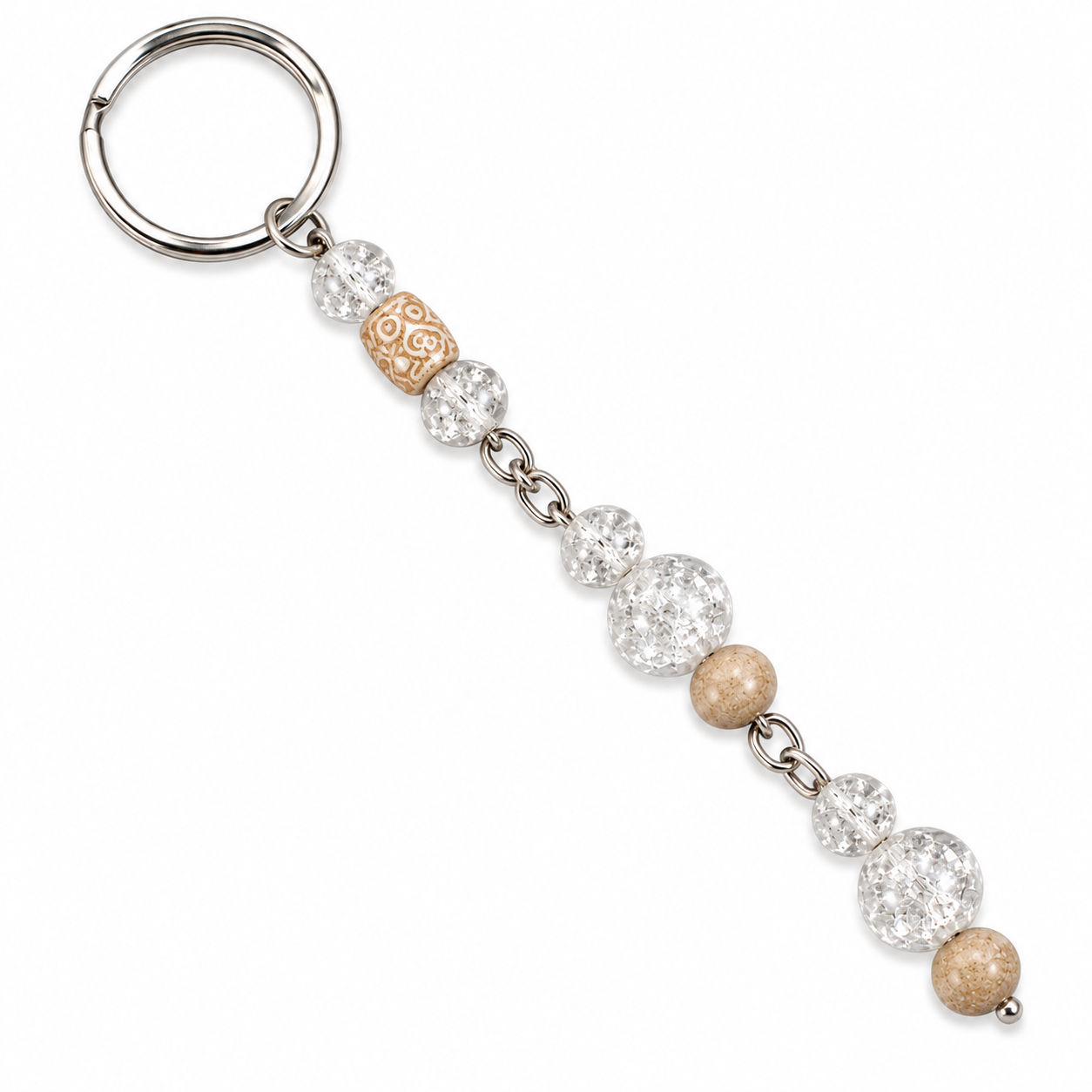 Sandstone & Crystal Frost Keychain