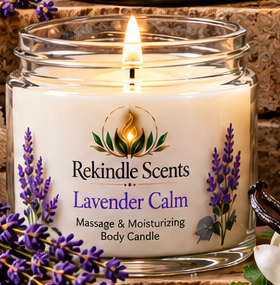 Rekindle Scents Lavender Calm – 4 oz Clear Glass