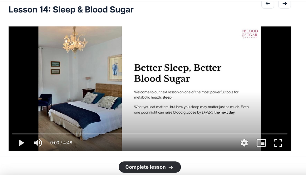 The Blood Sugar Method Program, Lesson 14: Sleep & Blood Sugar