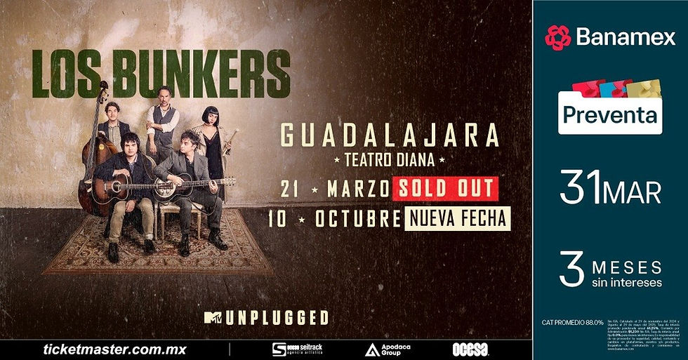 Los Bunkers suman otra fecha en Guadalajara
