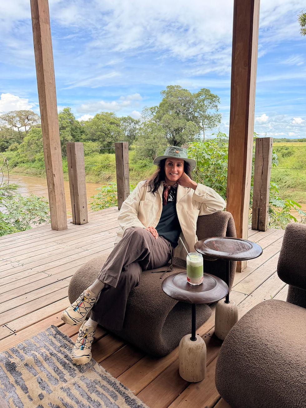 Sonia, Yatri Luxur Planner Founder, on safari in Kenya