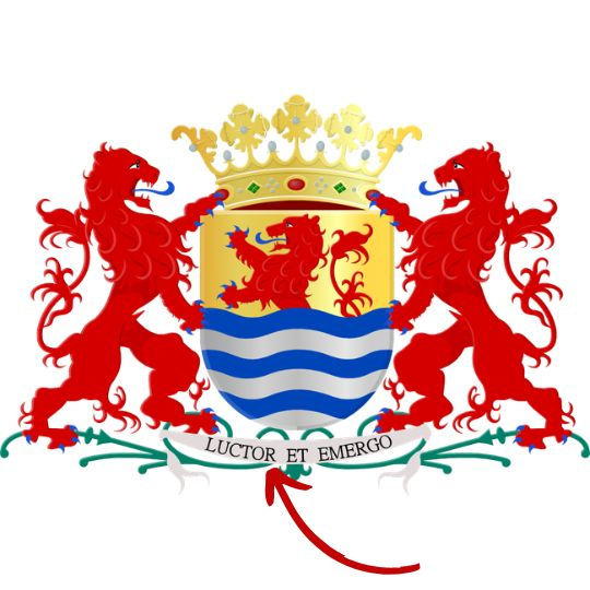 Современный герб Зеландии с девизом