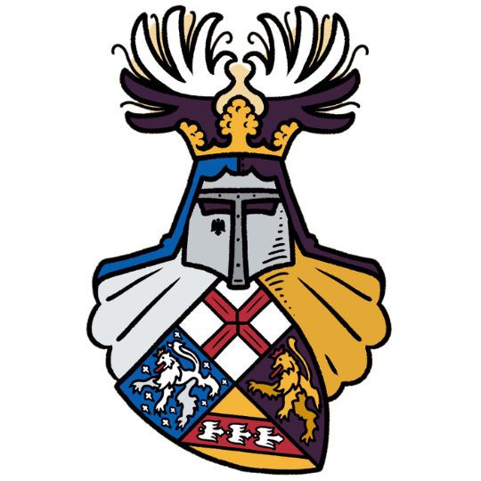 Герб Саара в средневековом обрамлении