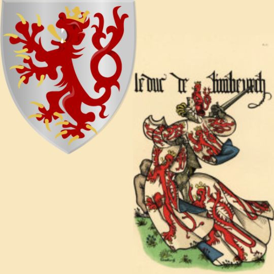 The coat of arms of the Duchy of Limburg and the Limburg knight in all his glory