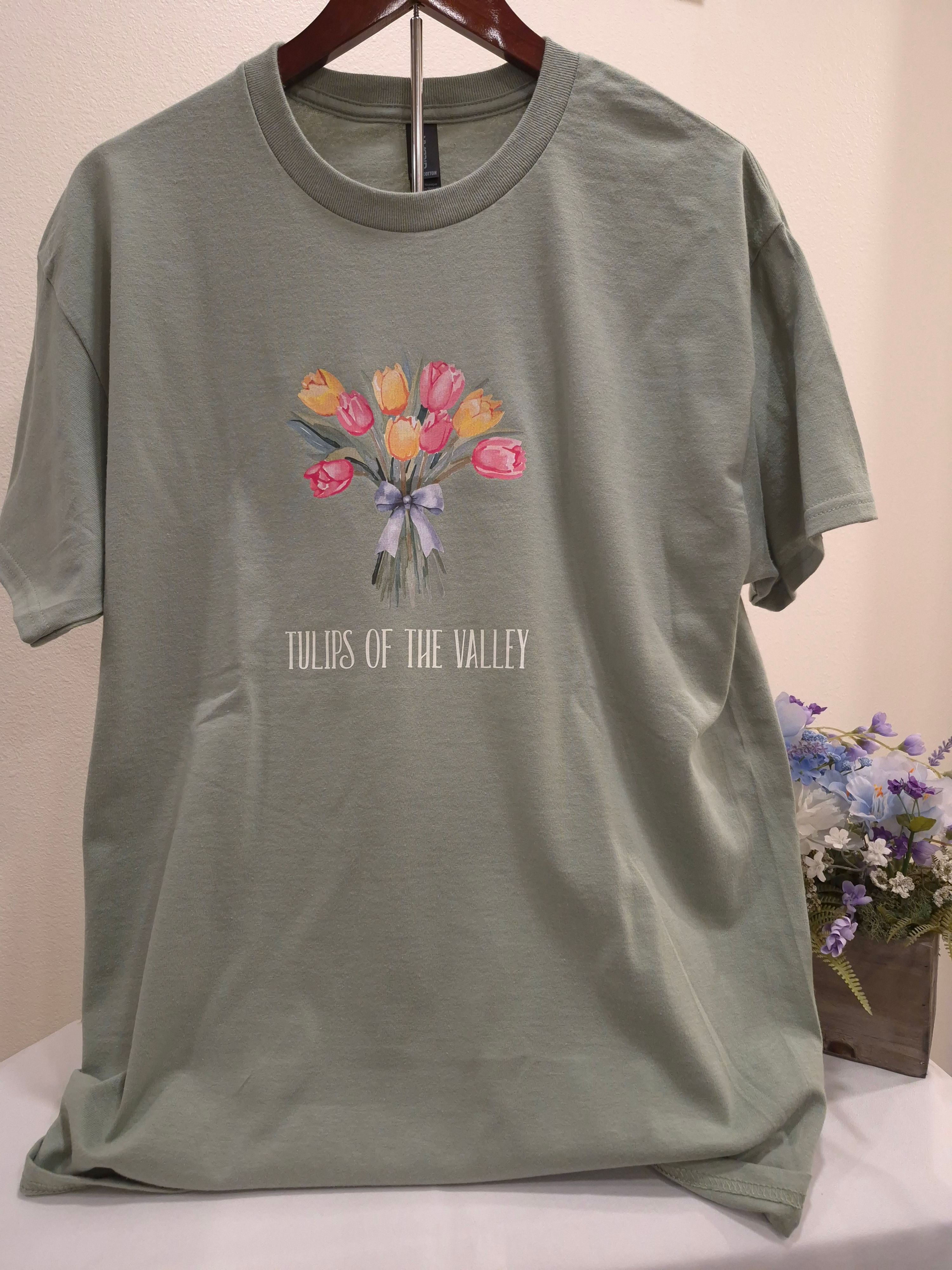 Tulips of the Valley Tee -Olive Green