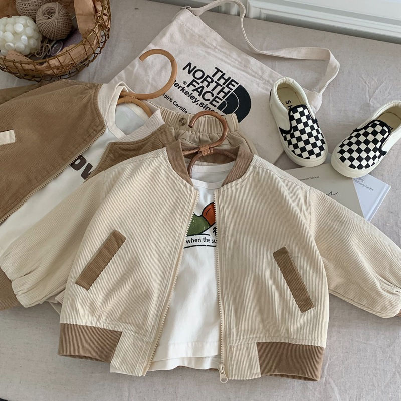 Thumbnail: Little King Corduroy Cardigan Bomber Jacket 