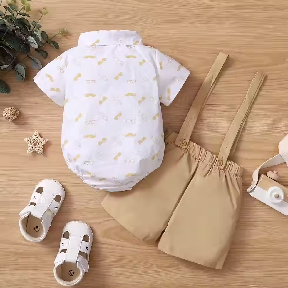 Thumbnail: Little King Spring Summer Romper 2 Piece Set For Infants