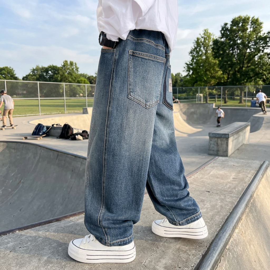 Boys’ Vintage Wide Leg Denim Pants