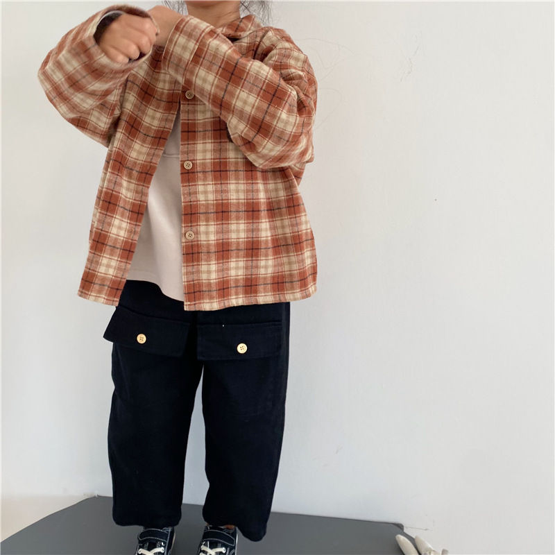 Thumbnail: Kids Checkered Plaid Shirt - Long Sleeve 
