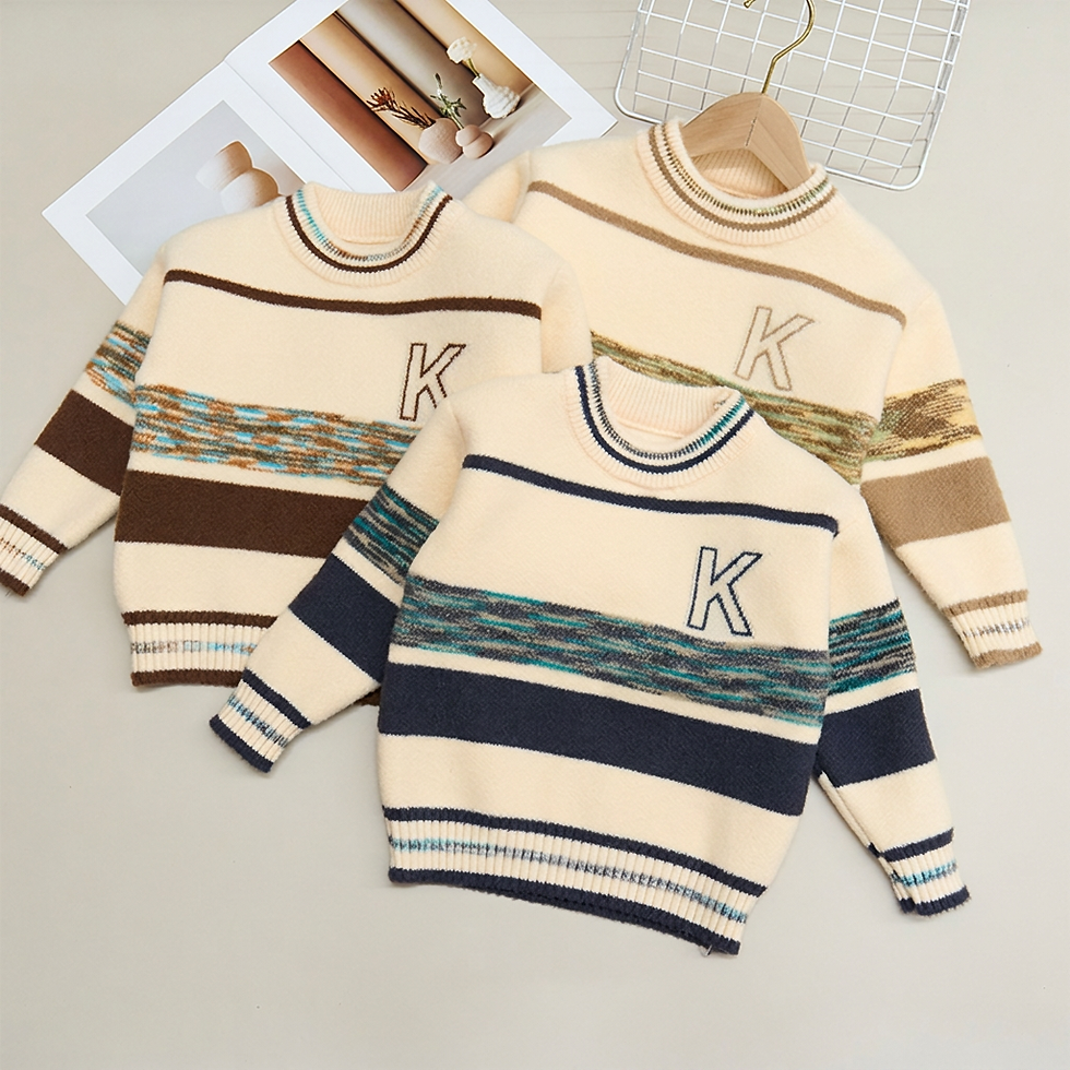 Thumbnail: Little King Striped Knit Sweater