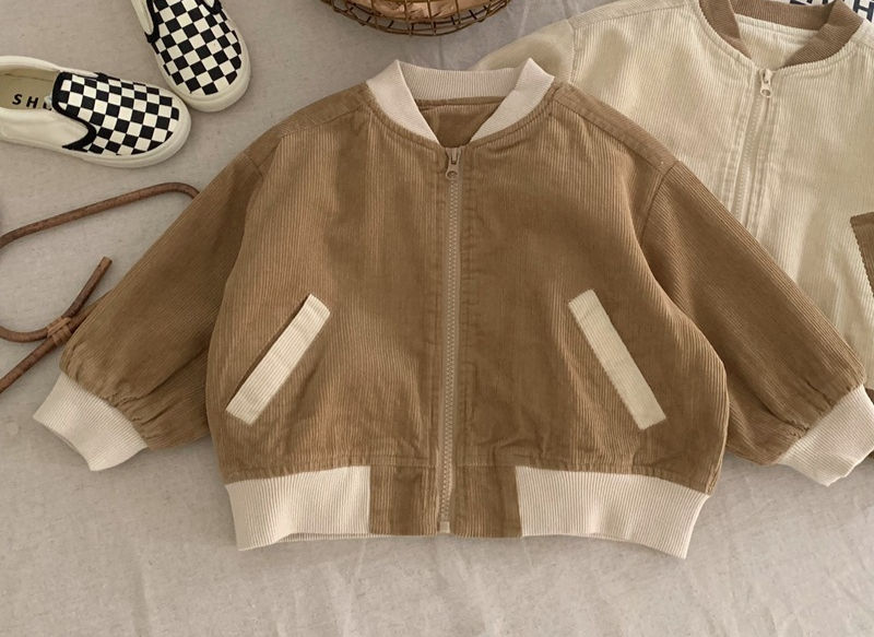 Little King Corduroy Cardigan Bomber Jacket