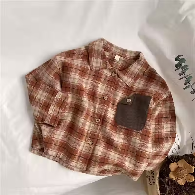 Thumbnail: Kids Checkered Plaid Shirt - Long Sleeve 