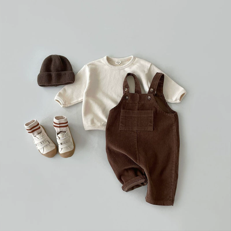 Thumbnail: Boys’ Korean Style Corduroy Overalls