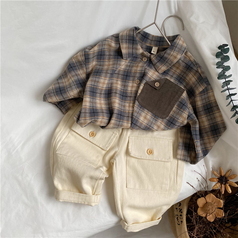 Thumbnail: Kids Checkered Plaid Shirt - Long Sleeve 