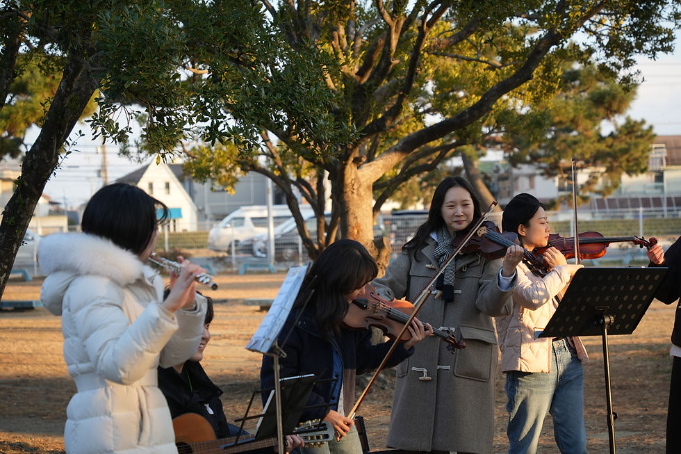 浜寺公園での讃美歌の演奏