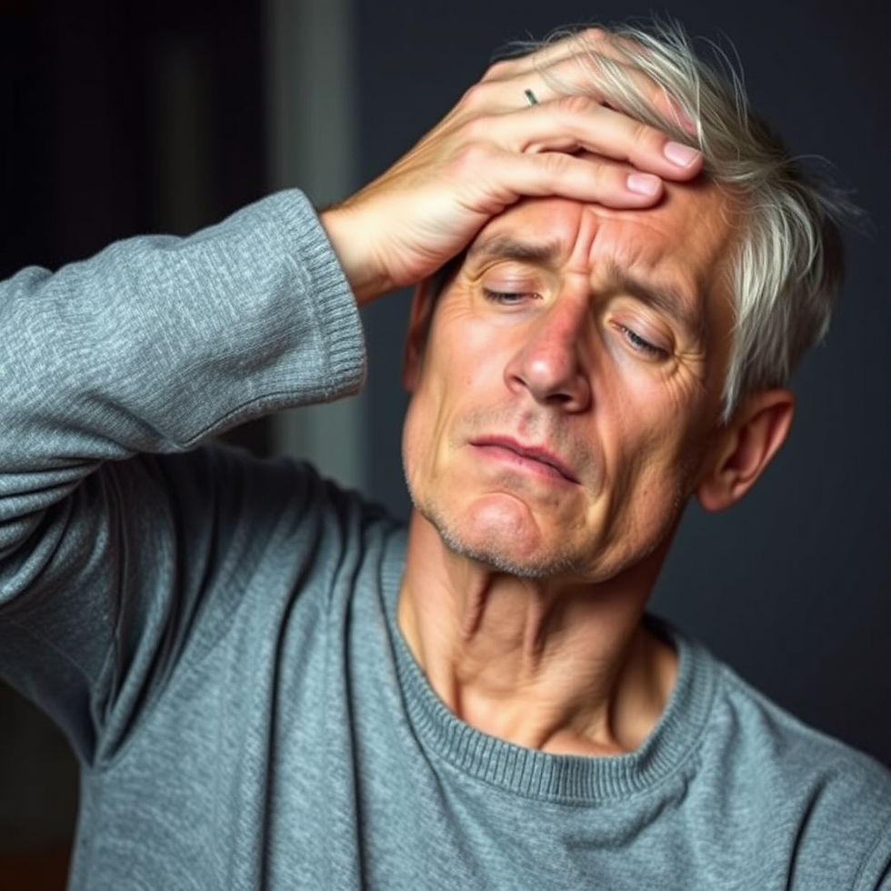 Person experiencing PTSD symptoms including flashbacks and hypervigilance after trauma