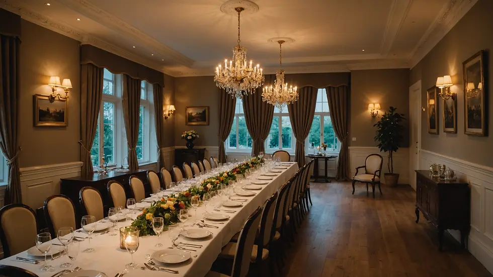 Eye-level view of a private dining setting
