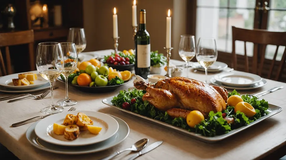 Close-up view of a beautifully arranged dining table
