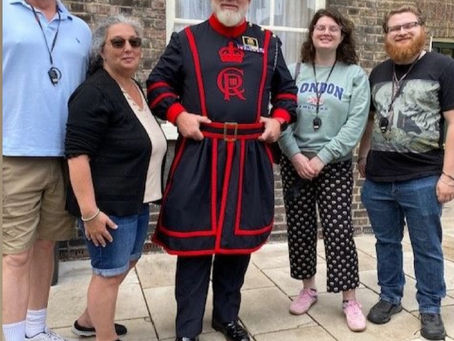 Susan Blume and Family on a private Beefeater Tour of the Tower of London