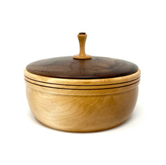 Maple & Walnut Lidded Finial Box