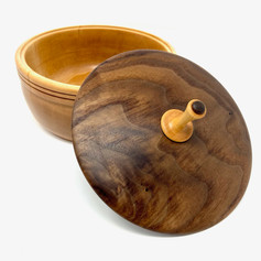 Maple & Walnut Lidded Finial Box
