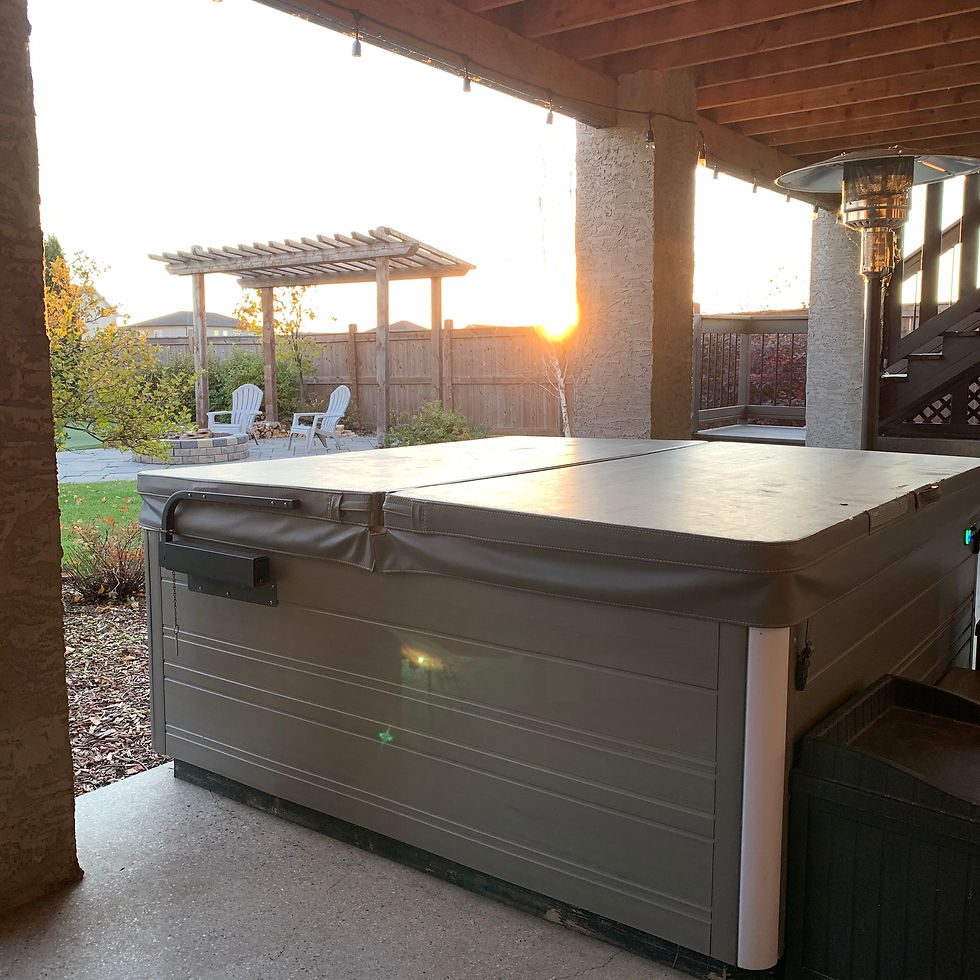 Private hot tub at Cedargreen B&B in Niverville, MB.