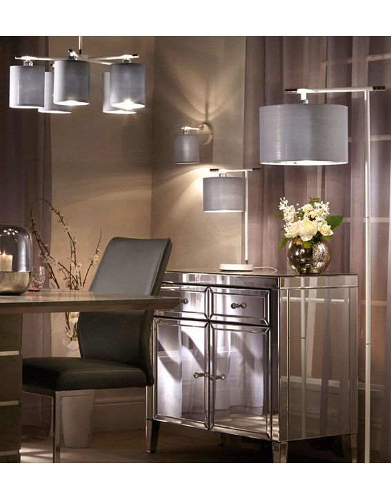 Thumbnail: Giovanna 5 Light Ceiling Fitting - White | Chrome | Grey