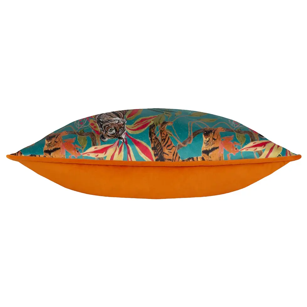 Thumbnail: Kali Jungle Tigers Cushion Teal