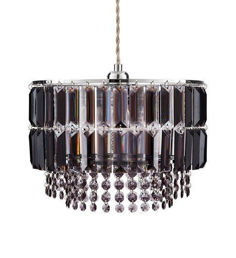Thumbnail: Chloe Smoke Acrylic Pendant Shade Non-Electric