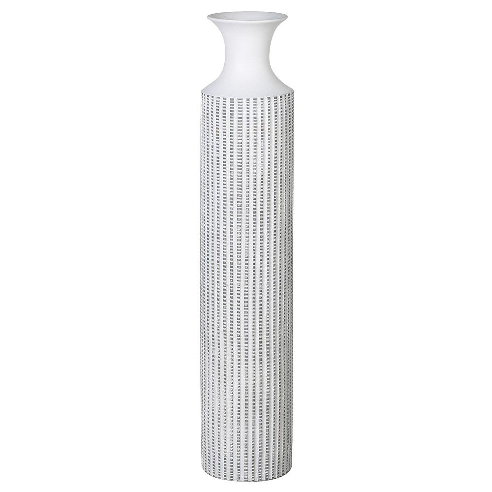 White Washed Dotty Stripes Vase