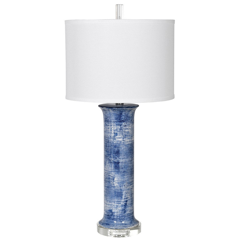 Navy Patterned Table Lamp