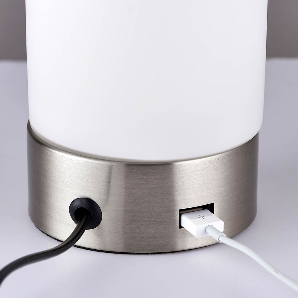 Thumbnail: Dara Touch Table Lamp USB Brushed Nickel