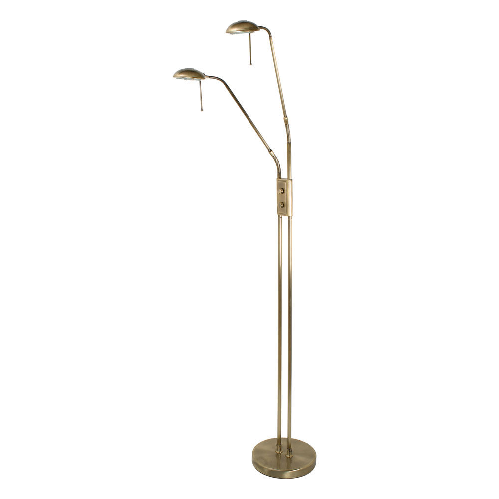 Juma Twin Floor Lamp - Antique Brass