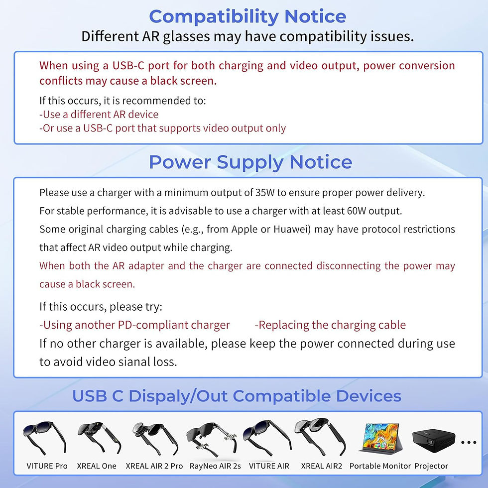 Thumbnail: XR Glasses Hub/Slim Flat Cable/USB Adapters